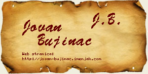 Jovan Bujinac vizit kartica